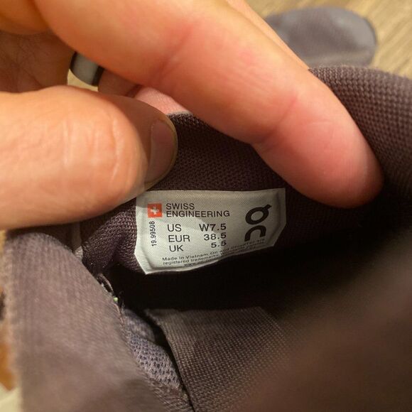 On Cloud Shark Gray Pebble Running Shoes 19.99508 Lace Up Mesh On Cloud 7.5 - Picture 7 of 8